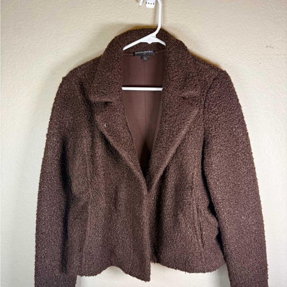 Banana Republic Chocolate Teddy Jacket Size M